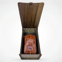 فروشگاه آقای چرمی-جای ریموت چرمی دوبل خودروی جگ رنگ عسلی