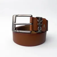 فروشگاه آقای چرمی-کمربند چرمی تک لایه مدل کلوین کلاین طرح سافت رنگ قهوه ای
